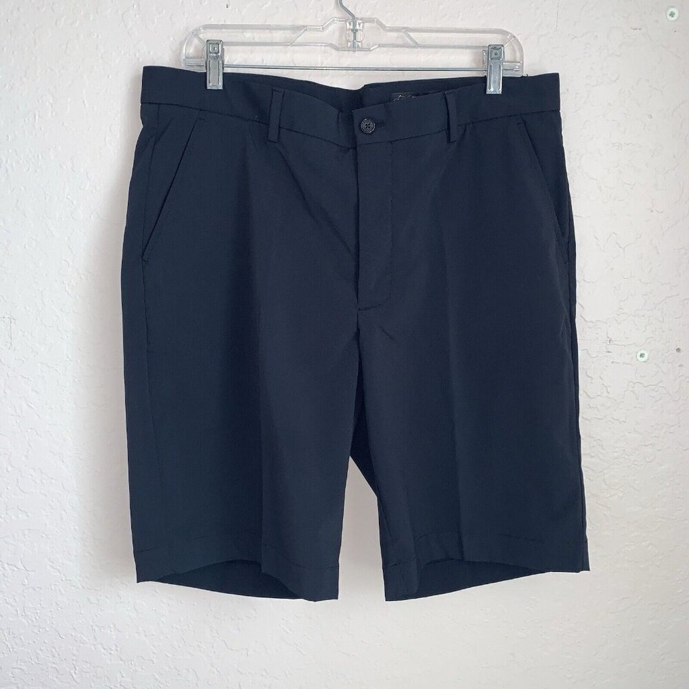 Greg Norman Shorts Mens 36 Black Zip Pockets Performance Golf Travel Preppy